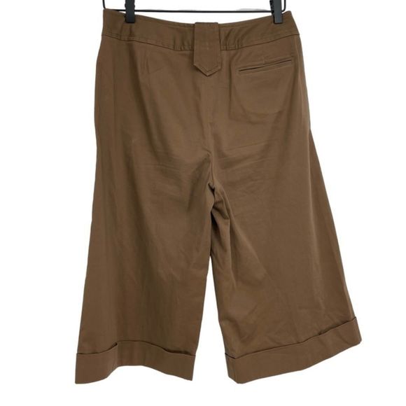 Larry Levine Brown Wide-Leg Stretch Capri Pants | Size 8 - Picture 2 of 9